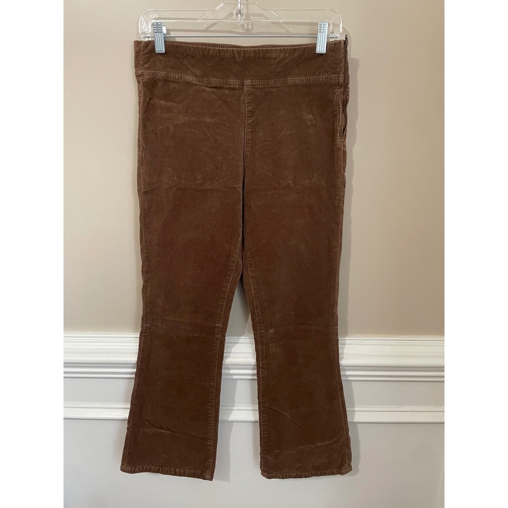 Free People In My Feelings Velvet Crop Slim Flare Pants Brown Size S Boho Indie
